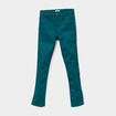 Pantalon slim en coton elasthanne vert foncé femme