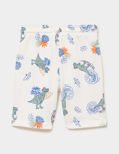 Lot 2 bermudas droits coton majoritaire ecru gar&ccedil;on
