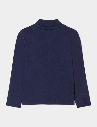 Lot 2 t-shirts col roulé bleu marine garçon