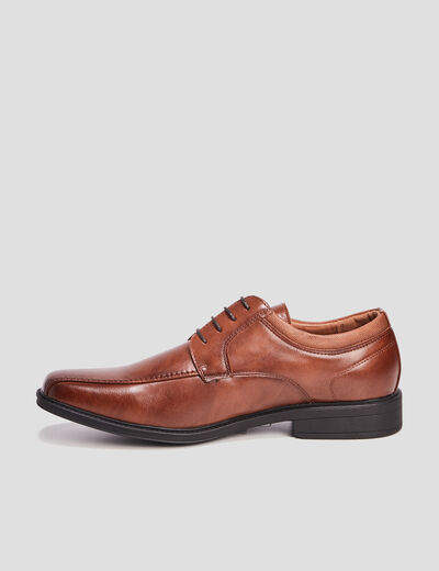 Derbies à lacets à bout carré marron homme