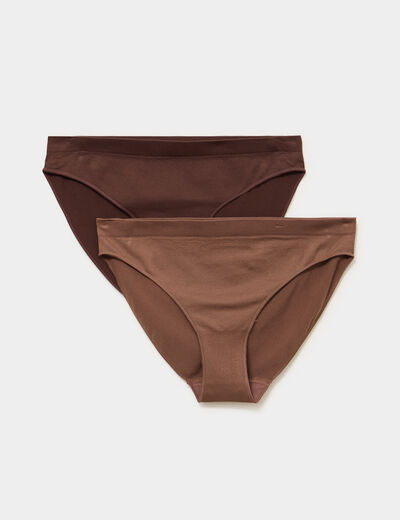 Lot 2 culottes sans couture marron femme