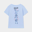 T-shirt manches courtes coton Stitch bleu fille