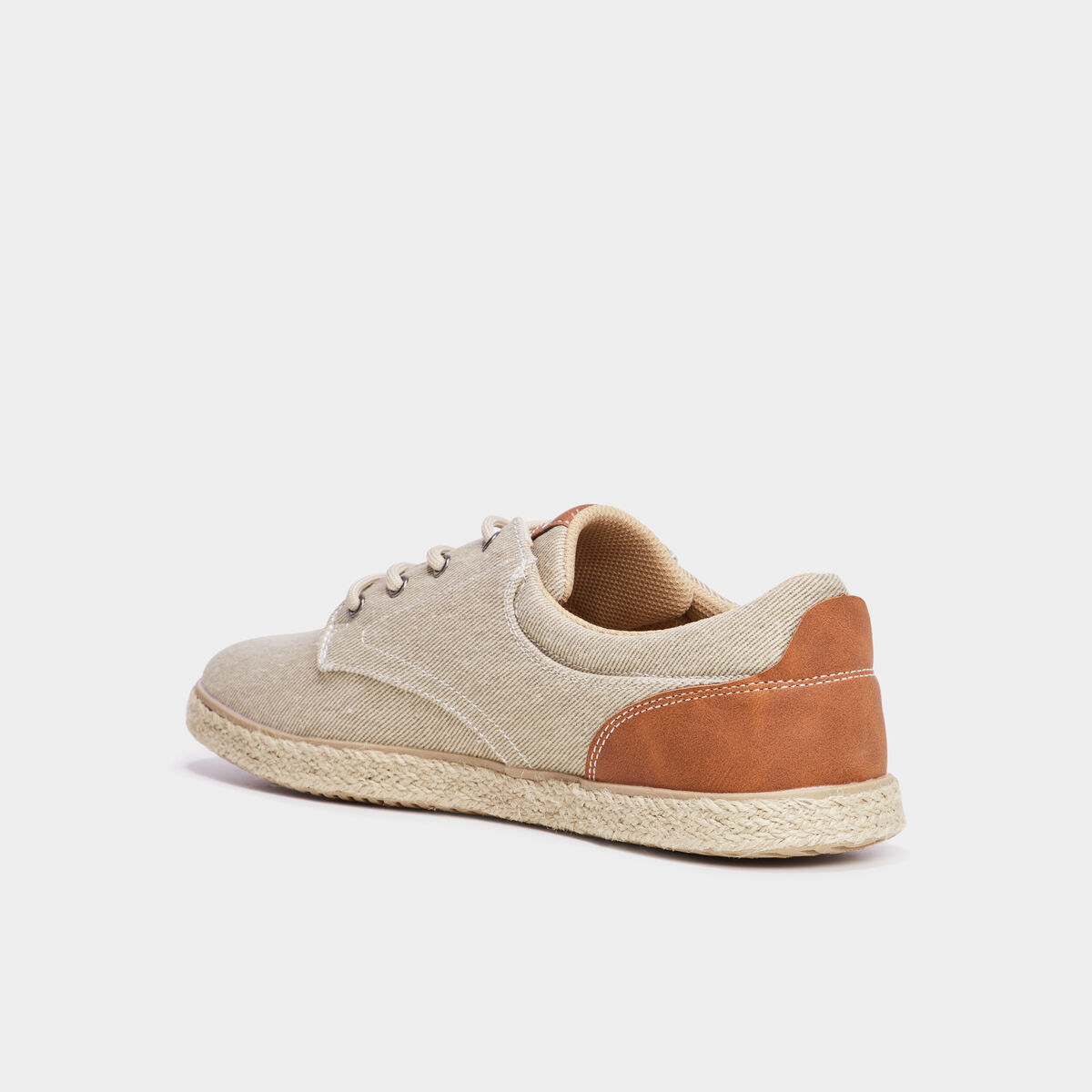 Derbies toile &agrave; lacets Creeks sable homme