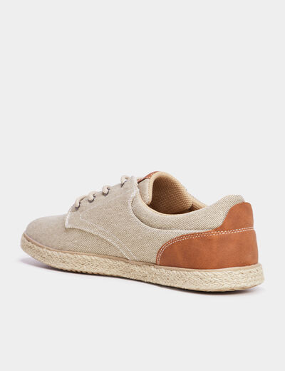 Derbies toile &agrave; lacets Creeks sable homme