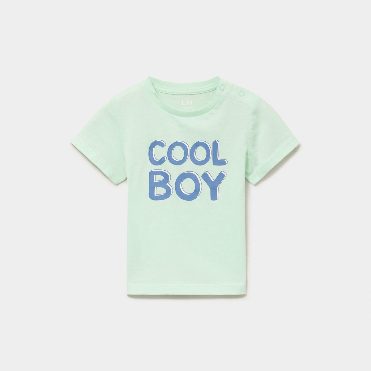 T-shirt manches courtes coton vert anis b&eacute;b&eacute; gar&ccedil;on