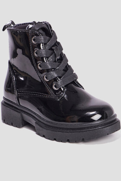 Bottines crantées zippées Liberto noir fille