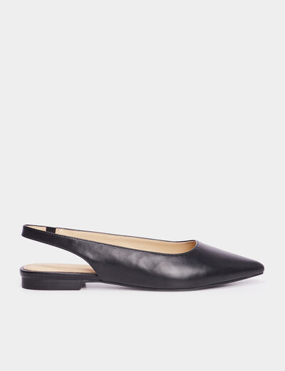 Ballerines slingback pointues noir femme