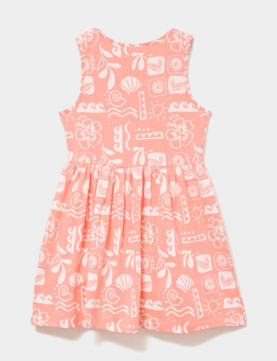 Robe patineuse sans manches coton orange fille