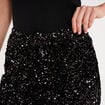 Short &agrave; sequins taille &eacute;lastiqu&eacute;e noir femme