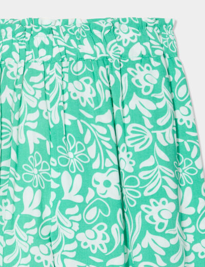 Pantalon fluide taille élastiquée vert fille