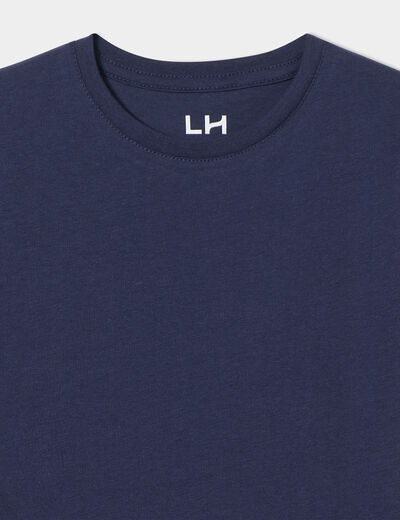 T-shirt en coton manches courtes bleu marine garçon