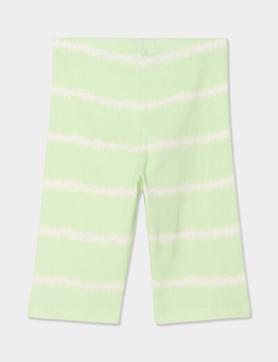 Legging cycliste côtelé coton vert anis fille