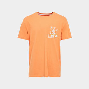 T-shirt manches courtes en coton Liberto orange clair homme