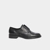 Derbies &agrave; lacets en cuir noir femme