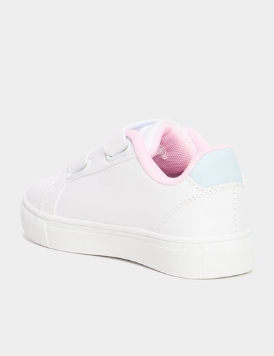 Tennis basses à scratchs Stitch blanc fille