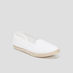 Ballerines brodées en toile blanc femme