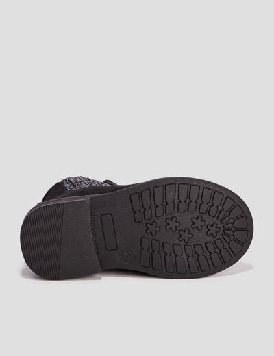 Bottines pailleté chelsea zippées noir bébé fille