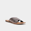Mules brides croisées en cuir Kickers marron foncé femme