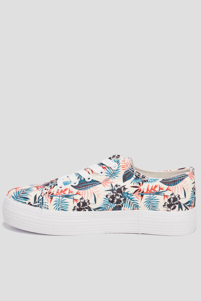 Tennis à lacets en toile Liberto multicolore femme