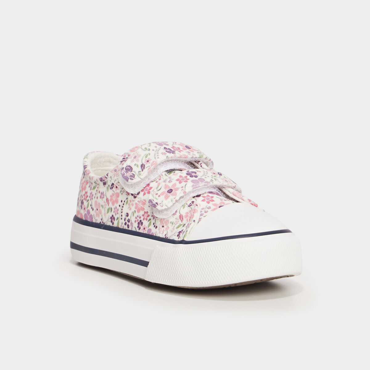 Basket en toile &agrave; scratchs bout renforc&eacute; multicolore b&eacute;b&eacute; fille