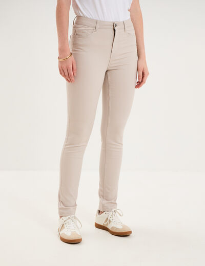 Pantalon slim beige femme