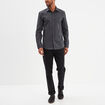 Chemise stretch manches longues gris homme
