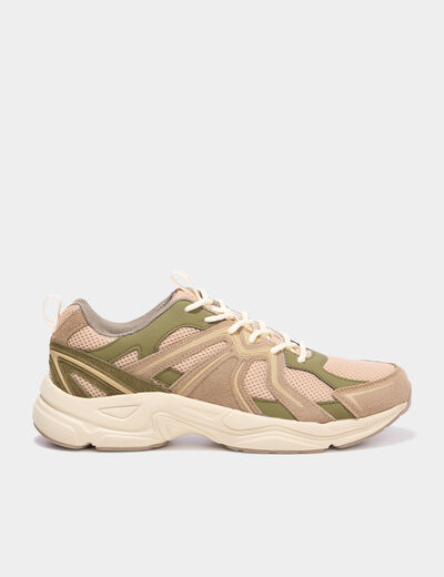 Baskets running &agrave; lacets sable homme