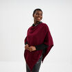 Poncho asym&eacute;trique prune femme