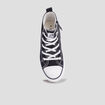 Tennis montantes en toile bout renforc&eacute; noir fille