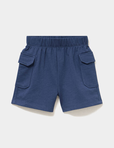 Short poches &agrave; rabat bleu marine b&eacute;b&eacute; gar&ccedil;on