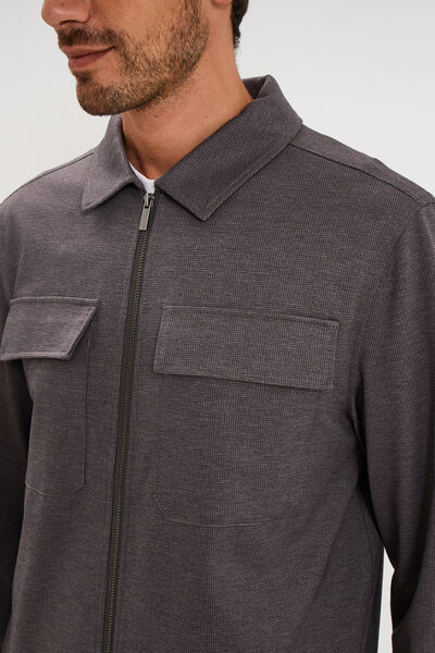 Surchemise zipp&eacute;e s&eacute;chage rapide gris homme