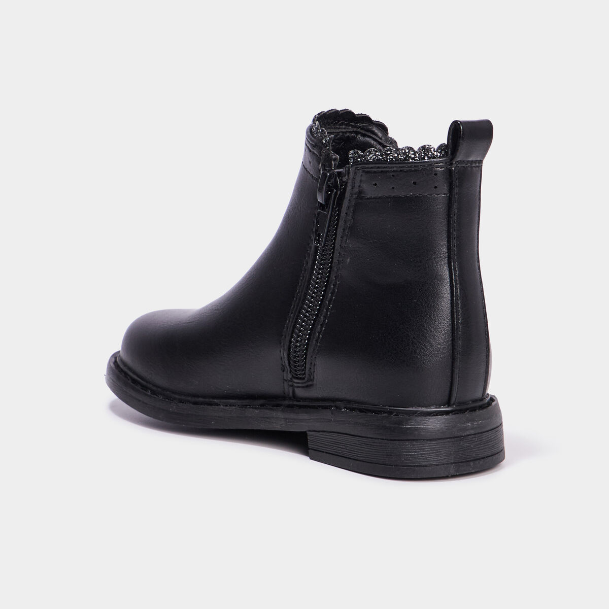 Boots chelsea &agrave; talon plat noir fille