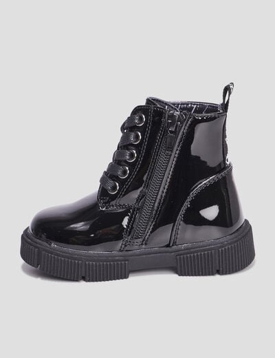 Bottines vernies à lacets Liberto noir bébé fille