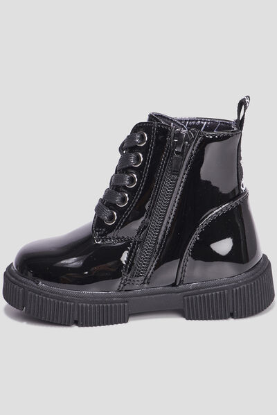 Bottines vernies à lacets Liberto noir bébé fille