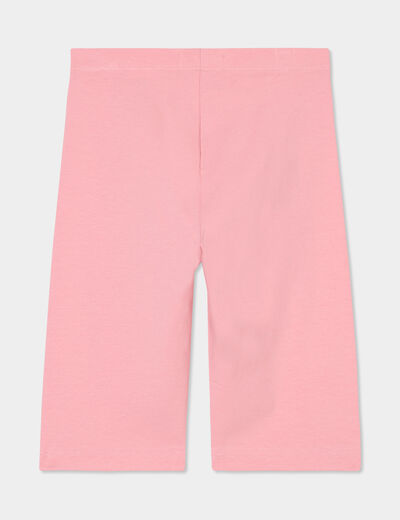 Legging cycliste coton taille élastiquée rose fille
