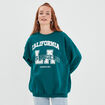 Sweat oversize mi-long col rond Creeks vert femme
