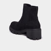 Bottines chelsea talons crant&eacute;s noir femme