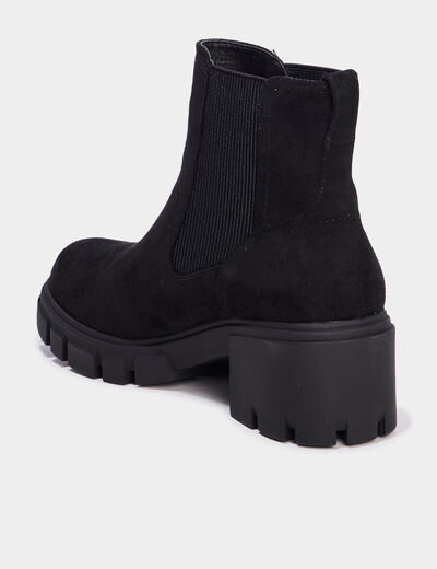 Bottines chelsea talons crantés noir femme