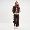 Gilet r&eacute;versible polaire sans manches marron fonc&eacute; femme
