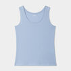 Débardeur bretelles larges coton bleu clair femme