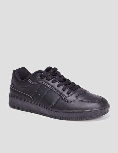 Tennis basses &agrave; lacets noir homme