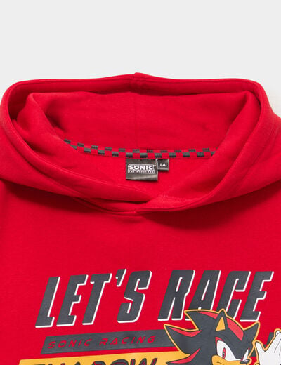 Sweat hoodie &agrave; capuche Sonic rouge gar&ccedil;on