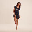 Chemise de nuit manches courtes coton bleu marine femme