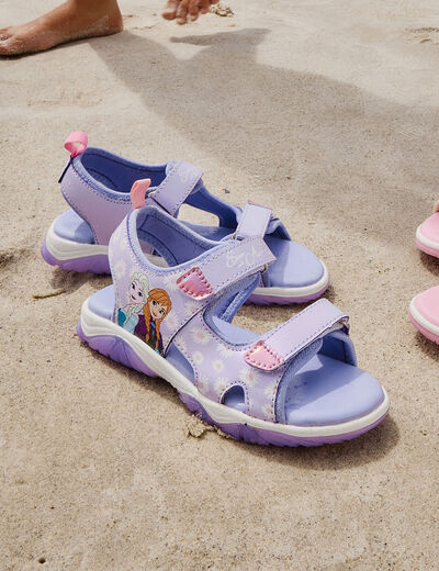 Sandales semelle lumineuse Reine neiges violet fille