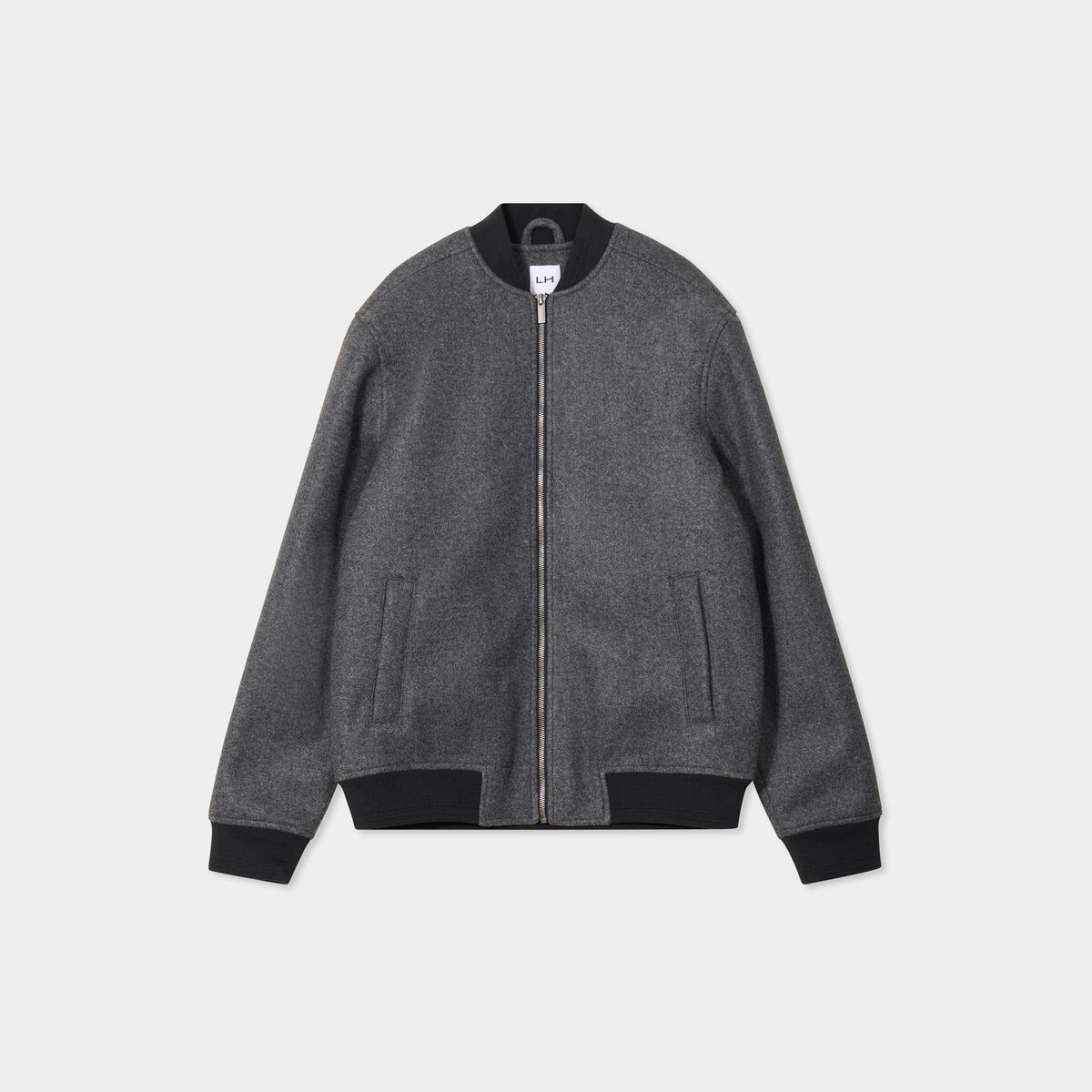 Blouson doubl&eacute; col teddy gris fonc&eacute; homme