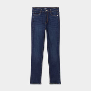 Jeans slim taille haute denim brut femme