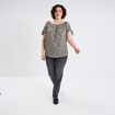 T-shirt col bardot manches noeuds vert kaki femme grande taille