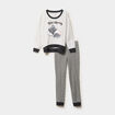 Ensemble pyjama 2 pi&egrave;ces gris clair femme