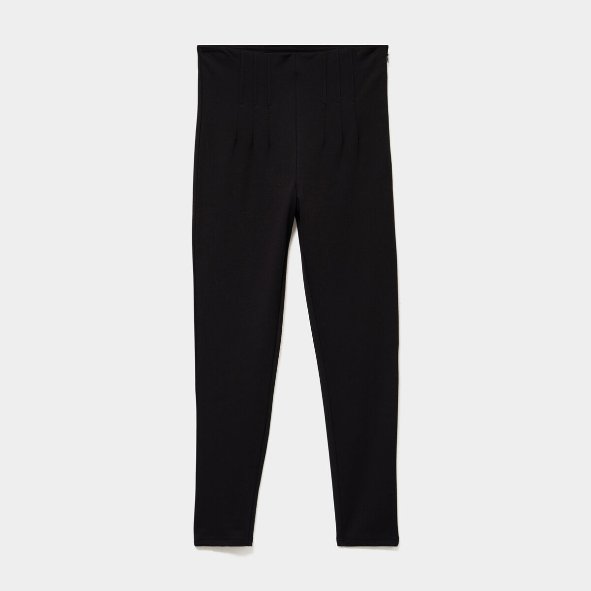 Legging taille haute stretch &agrave; pinces noir femme