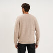 Pull col rond manches longues taupe homme